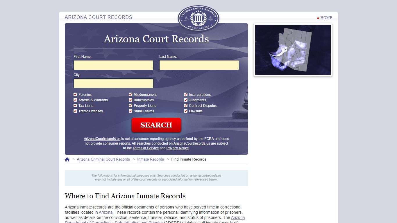 Arizona Inmate Search | ArizonaCourtRecords.us